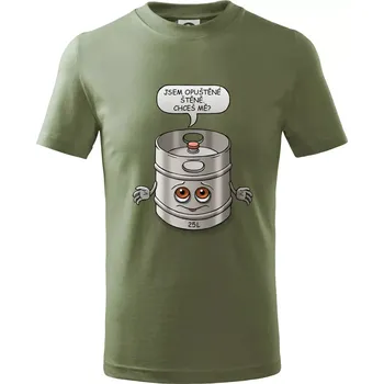 Opuštěné štěně - sud (Hana-creative) - Tričko dětské bavlněné - 104-110cm / 3-4 roky ( Khaki )