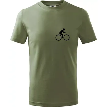 Cyklistika logo prsa - Tričko dětské bavlněné - 158 cm/12 let ( Khaki )