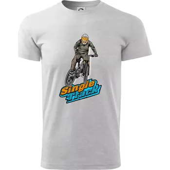 Single track jezdec - Triko extra velké (5-8XL) - 7XL ( Světlešedý Melír )