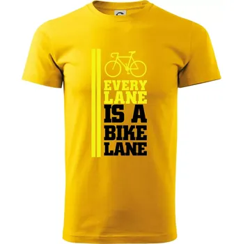 Pánské tričko Every Lane Bike Lane - Triko extra velké (5-8XL) - 8XL ( Žlutá )