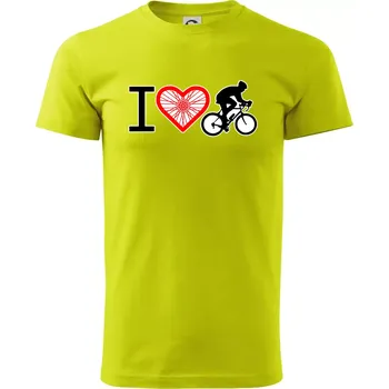 I love cycles výplet - Klasické pánské triko vyšší gramáže - L ( Limetková )
