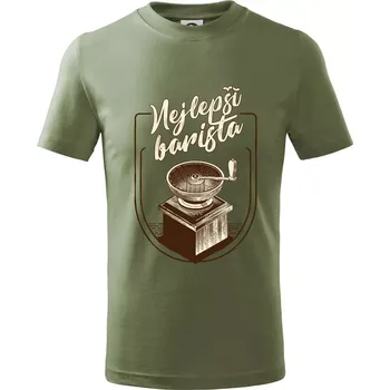 Chlapecké tričko Nejlepší barista - Tričko dětské bavlněné - 146 cm/10 let ( Khaki )