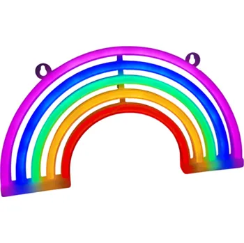 Nástěnné svítidlo LED neonová nástěnná dekorace 30 x 16,5 cm Duha s blesky Světelná dekorace na zeď USB nebo 3x AA baterie Barevné osvětlení