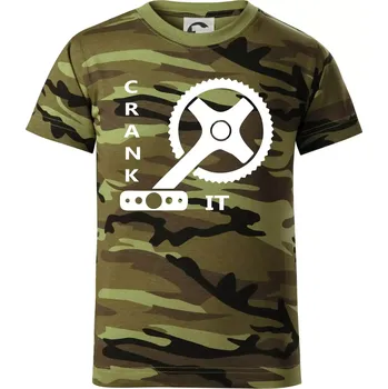 Chlapecké oblečení Crank it - Dětské maskáčové triko - 104-110cm / 3-4 roky ( Zelený maskáč )