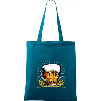 Beer půllitr plný - Taška bavlněná - 42 x 38 cm ( Petrolejová )