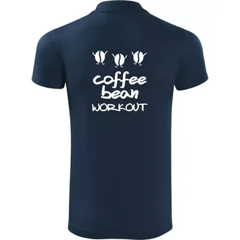 Pánská košile Coffee bean workout - Polokošile Victory sportovní (dresovina) - L ( Námořní modrá (velmi tmavá - téměř černá) )