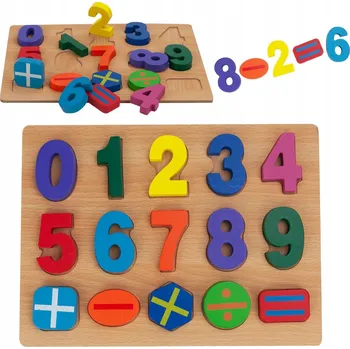 ostatní stavebnice Dřevěné Stavebnice TM Toys s čísly, 15 dílků