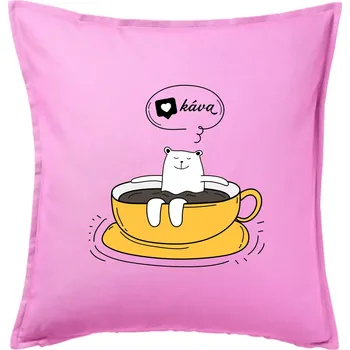 Polštář Miluji kávu - Polštář 50x50 - 50x50 - Pouze potah ( Růžová )