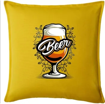 Polštář Beer sklenice s nožkou - Polštář 50x50 - 50x50 - Pouze potah ( Žlutá )