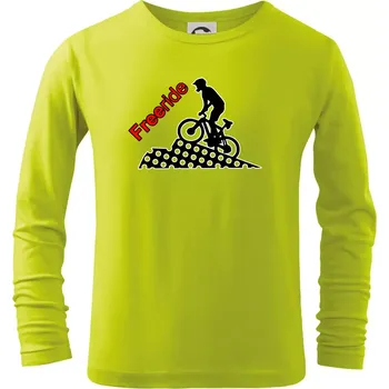 Chlapecké oblečení Freeride cyklista - Triko dětské Long Sleeve - 134 cm/8 let ( Limetková )