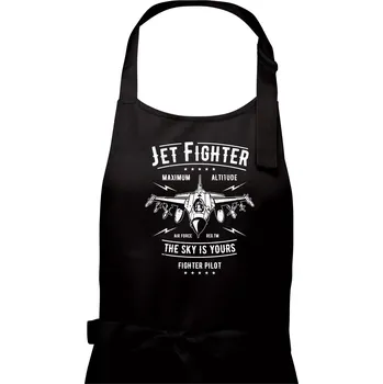 Kuchyňská zástěra Jet Fighter - Dámská zástěra na vaření - Univerzální velikost ( Černá )