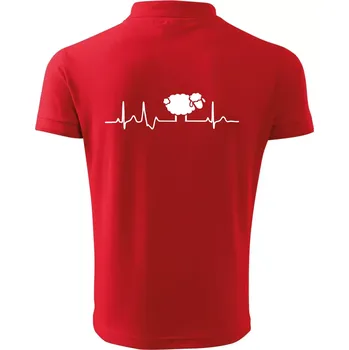 Pánská košile EKG černá ovečka - Polokošile pánská Pique Polo 203 - XL ( Červená )