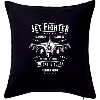 Polštář Jet Fighter - Polštář 50x50 - 50x50 - Pouze potah ( Černá )
