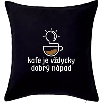 Polštář Kafe je vždycky dobrý nápad - Polštář 50x50 - 50x50 - Pouze potah ( Černá )