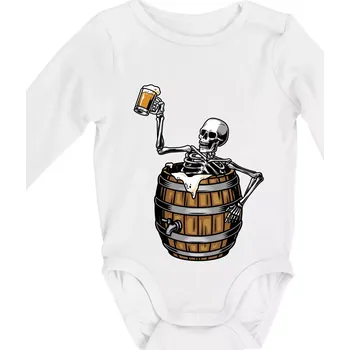 Kojenecký body Kostra pivo - Body kojenecké s dlouhým rukávem - Dlouhý r. do 3 měs ( Bílá )