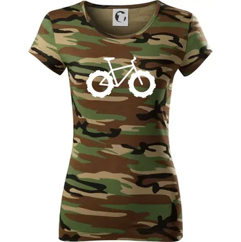 Dámské tričko Fatbike - Dámské maskáčové triko - XS ( Hnědý maskáč )