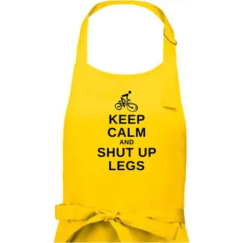 Kuchyňská zástěra Keep calm and shut your legs - Dámská zástěra na vaření - Univerzální velikost ( Žlutá )