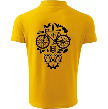 Pánská košile Bike lebka - Polokošile pánská Pique Polo 203 - 4XL ( Žlutá )
