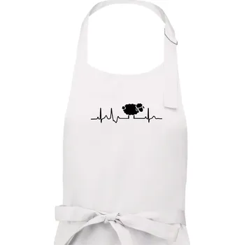 Kuchyňská zástěra EKG černá ovečka - Dámská zástěra na vaření - Univerzální velikost ( Bílá )