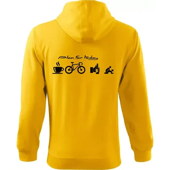 Pánská mikina Plan for today - Mikina s kapucí na zip trendy zipper - L ( Žlutá )