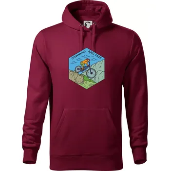 Pánská mikina Downhill and free kluk - Mikina pánská Cape s kapucí - 5XL ( Garnet )