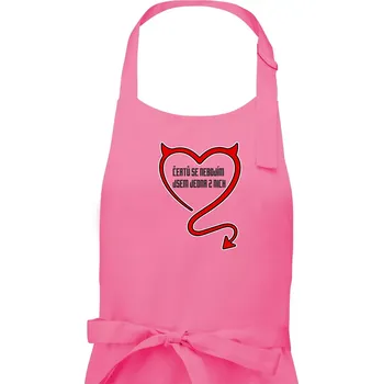 Kuchyňská zástěra Čertů se nebojím, jsem jedna z nich - Dámská zástěra na vaření - Univerzální velikost ( Růžová )