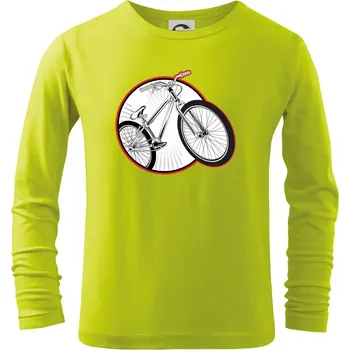Dětská móda Downhill kolo v kruhu - Triko dětské Long Sleeve - 122 cm/6 let ( Limetková )