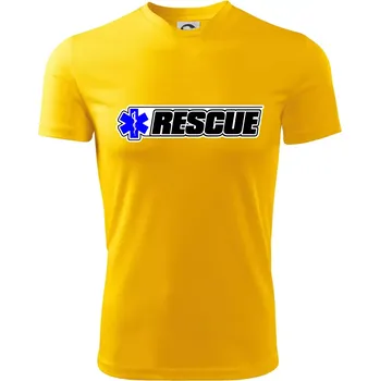 Chlapecké tričko Záchranář rescue kříž modrý - Dětské triko sportovní (dresovina) - 122 cm/6 let ( Žlutá )