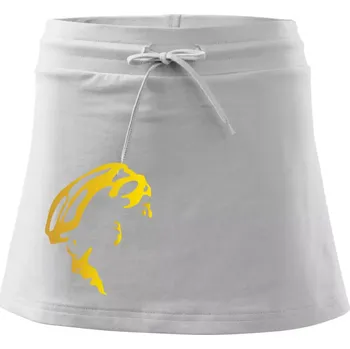 Dámská sukně Hlava cyklista zlatá - Sportovní sukně - two in one - XL ( Bílá )