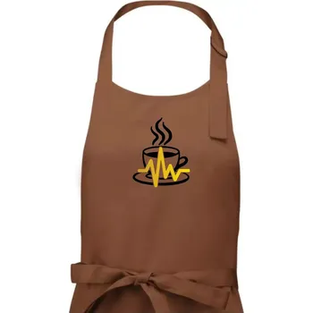 Kuchyňská zástěra Káva EKG hrnek - Pánská zástěra na vaření - Univerzální velikost ( Kakaová )