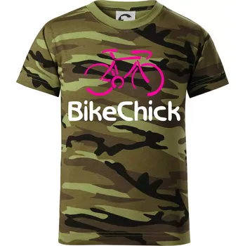 Chlapecké tričko Bike Chick - Dětské maskáčové triko - 146 cm/10 let ( Zelený maskáč )