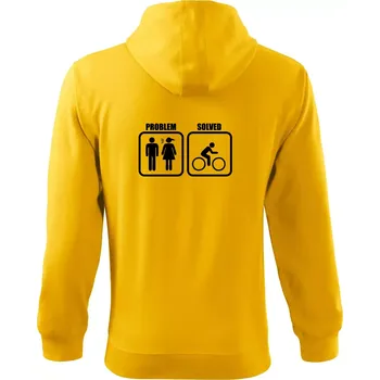 Pánská mikina Problém - Kolo - Mikina s kapucí na zip trendy zipper - 2XL ( Žlutá )
