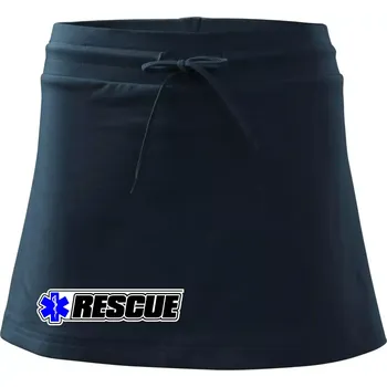 Dámská sukně Záchranář rescue kříž modrý - Sportovní sukně - two in one - L ( Námořní modrá (velmi tmavá - téměř černá) )