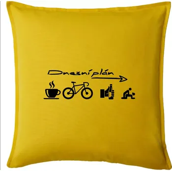 Polštář Dnešní plán - Polštář 50x50 - 50x50 - Pouze potah ( Žlutá )