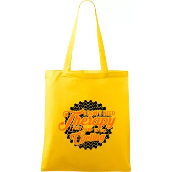 I don't need therapy cycling - Taška bavlněná - 42 x 38 cm ( Žlutá )
