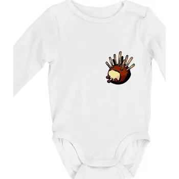 Kaštanový ježeček - prso - Body kojenecké s dlouhým rukávem - Dlouhý r. do 3 měs ( Bílá )