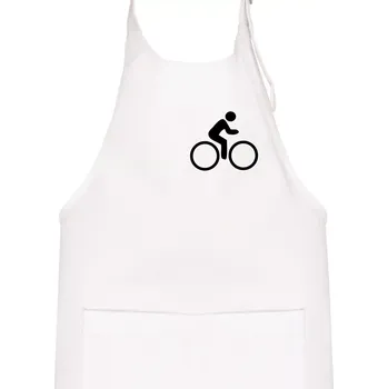 Kuchyňská zástěra Cyklistika logo prsa - Dětská zástěra na vaření - Univerzální velikost ( Bílá )