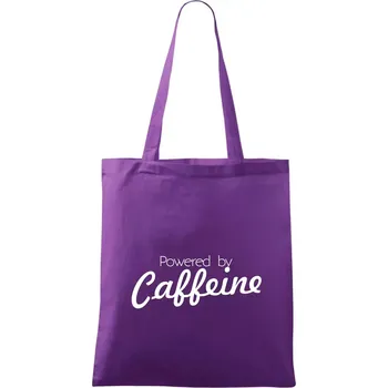 Powered by Caffeine - Taška bavlněná - 42 x 38 cm ( Fialová )