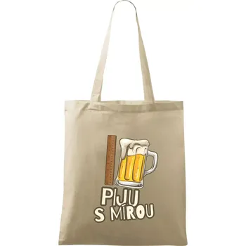 Nákupní taška Piju s mírou - Taška bavlněná - 42 x 38 cm ( Naturální )