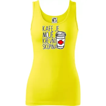 Dámské tričko Kafe je moje krevní skupina - Dámské tílko - XL ( Citrónová )