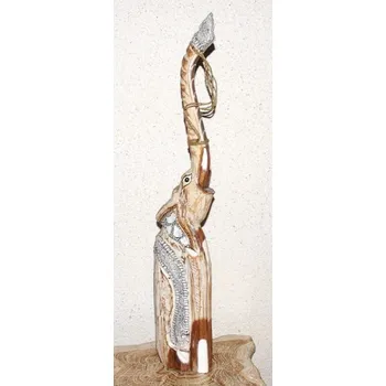 Dřevěná soška SLON světlý 102 cm