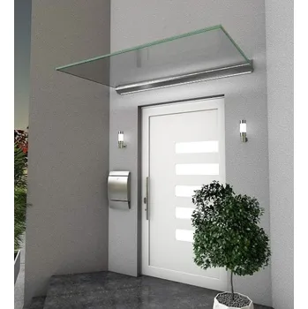 Stříška nad vchodové dveře Celoskleněná stříška LINEA Délka lišty/skla: 100 cm, Vyložení/hloubka skla: 50 cm