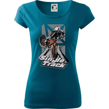 Single track trať - Dámské triko Pure - 2XL ( Petrolejová )