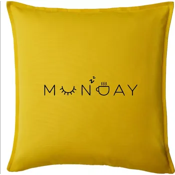 Polštář Monday nápis - Polštář 50x50 - 50x50 - Pouze potah ( Žlutá )