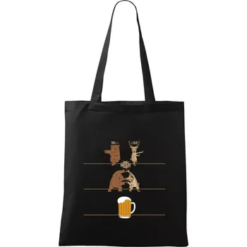 Beer - BEar - deER - Taška bavlněná - 42 x 38 cm ( Černá )
