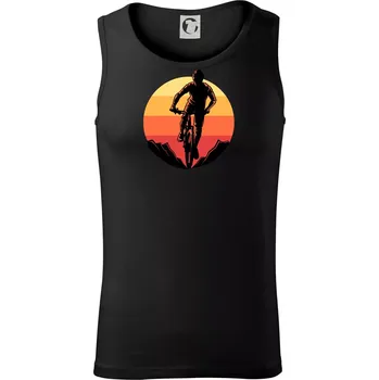 Pánské termoprádlo MTB cyklista a západ slunce - Tílko pánské Core - 2XL ( Černá )