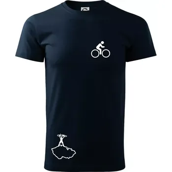 Pánské tričko Mapa ČR + kolo na prsu - Triko extra velké (5-8XL) - 7XL ( Námořní modrá (velmi tmavá - téměř černá) )