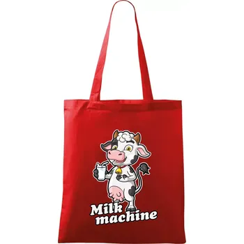 Milk machine - Taška bavlněná - 42 x 38 cm ( Červená )