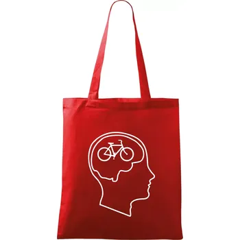 Myslím jen na kolo - Taška bavlněná - 42 x 38 cm ( Červená )