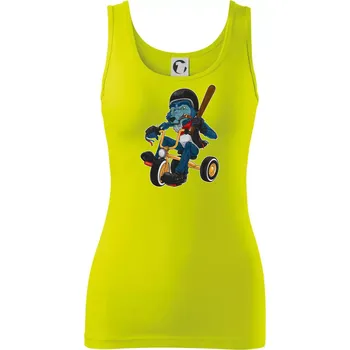 Vlk na tříkolce - Dámské tílko - XS ( Limetková )